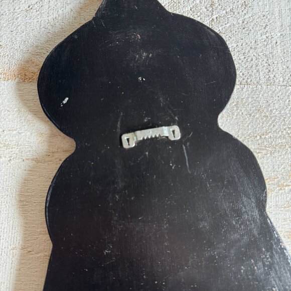 Vintage Hand Painted Folk Art Witch Door Hanger - 90s Halloween Decor - Picture 9 of 10